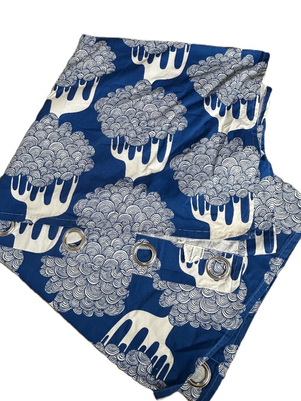 Ikea Curtain 2011 By Emma Hagman Grommets Heavy Canvas Fabric Blue
